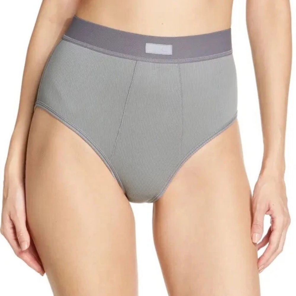 SKIMS Cotton Rib Briefs Color Deep Sea Gray Women’s Medium New With Tags
